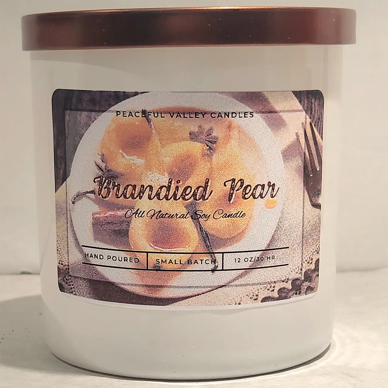 Brandied Pear candle by Peaceful Valley Candle Co.