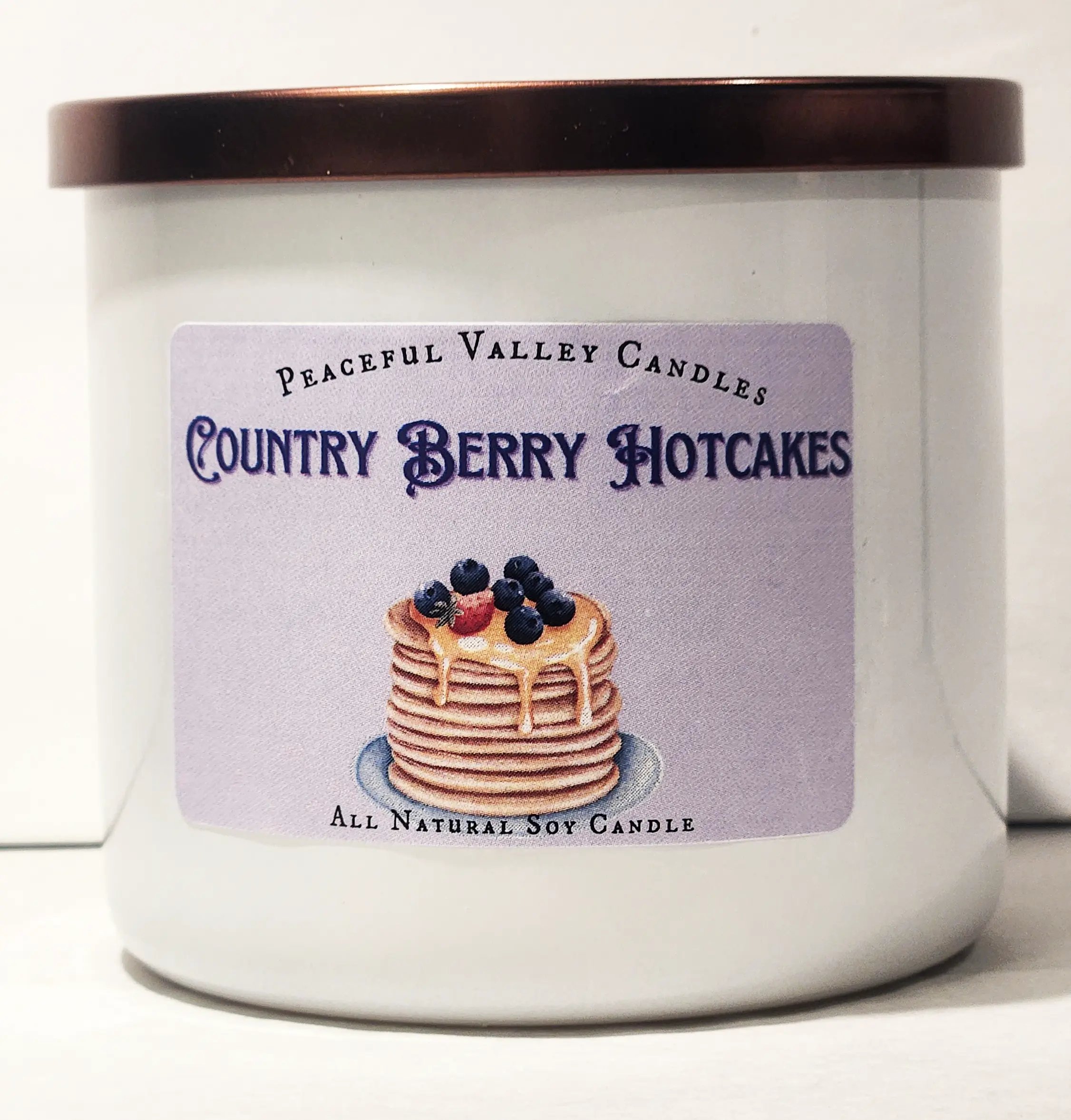 Country Berry Hotcakes candle by Peaceful Valley Candle Co.